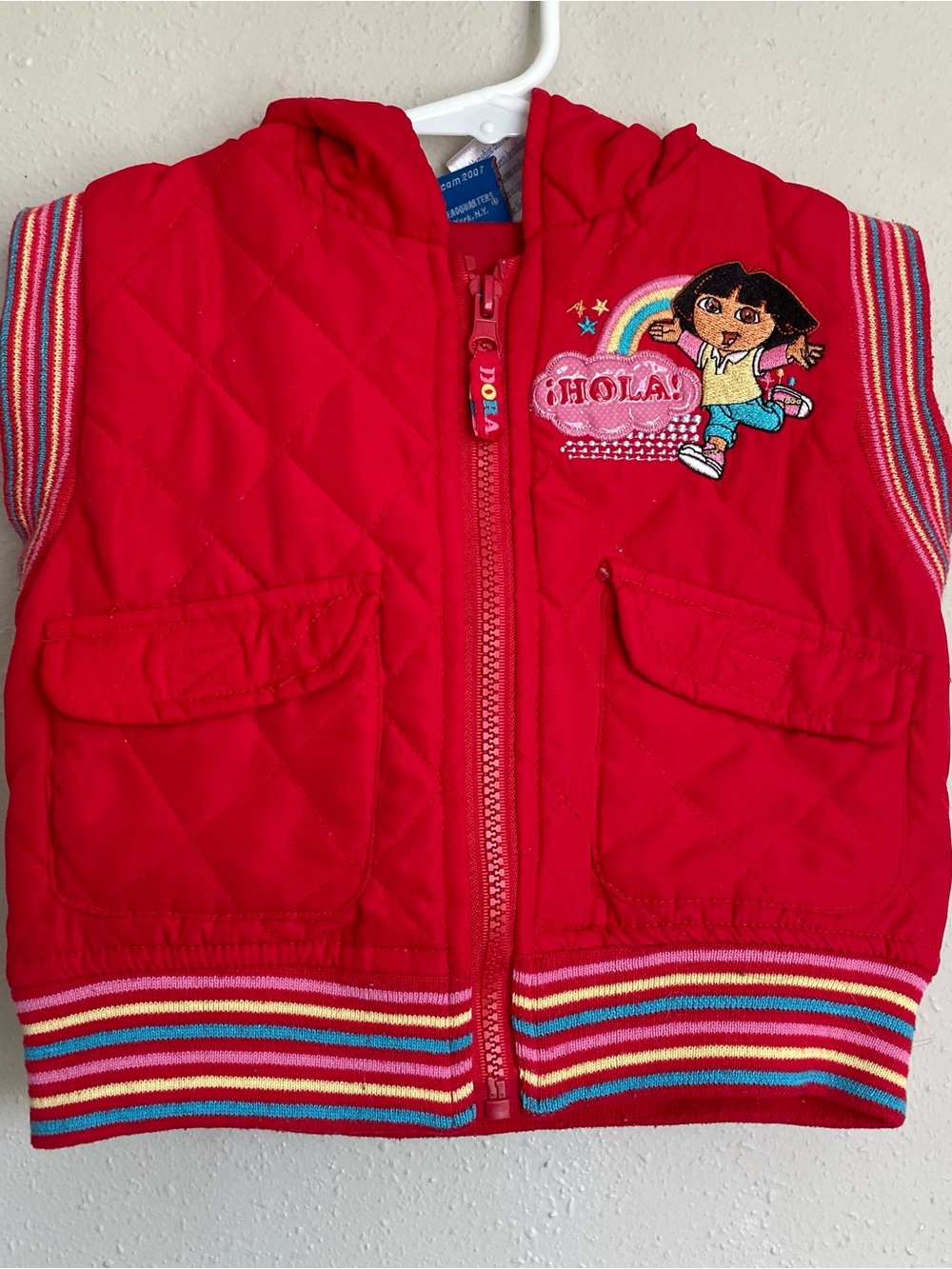 Y2K Dora the Explorer Quilted Red Vest